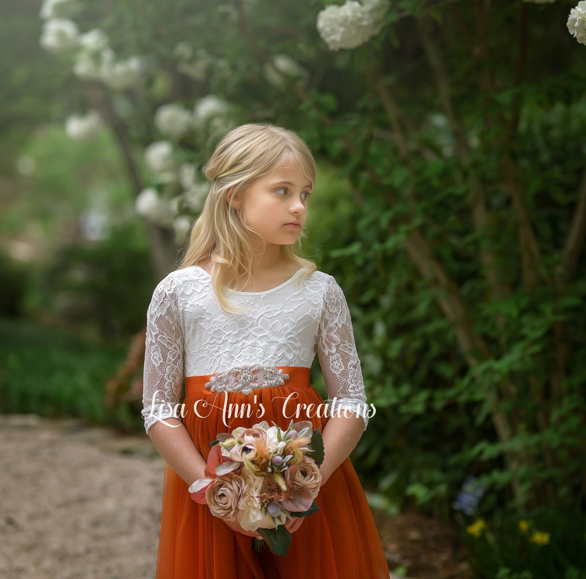 Orange flower 2024 girl dresses