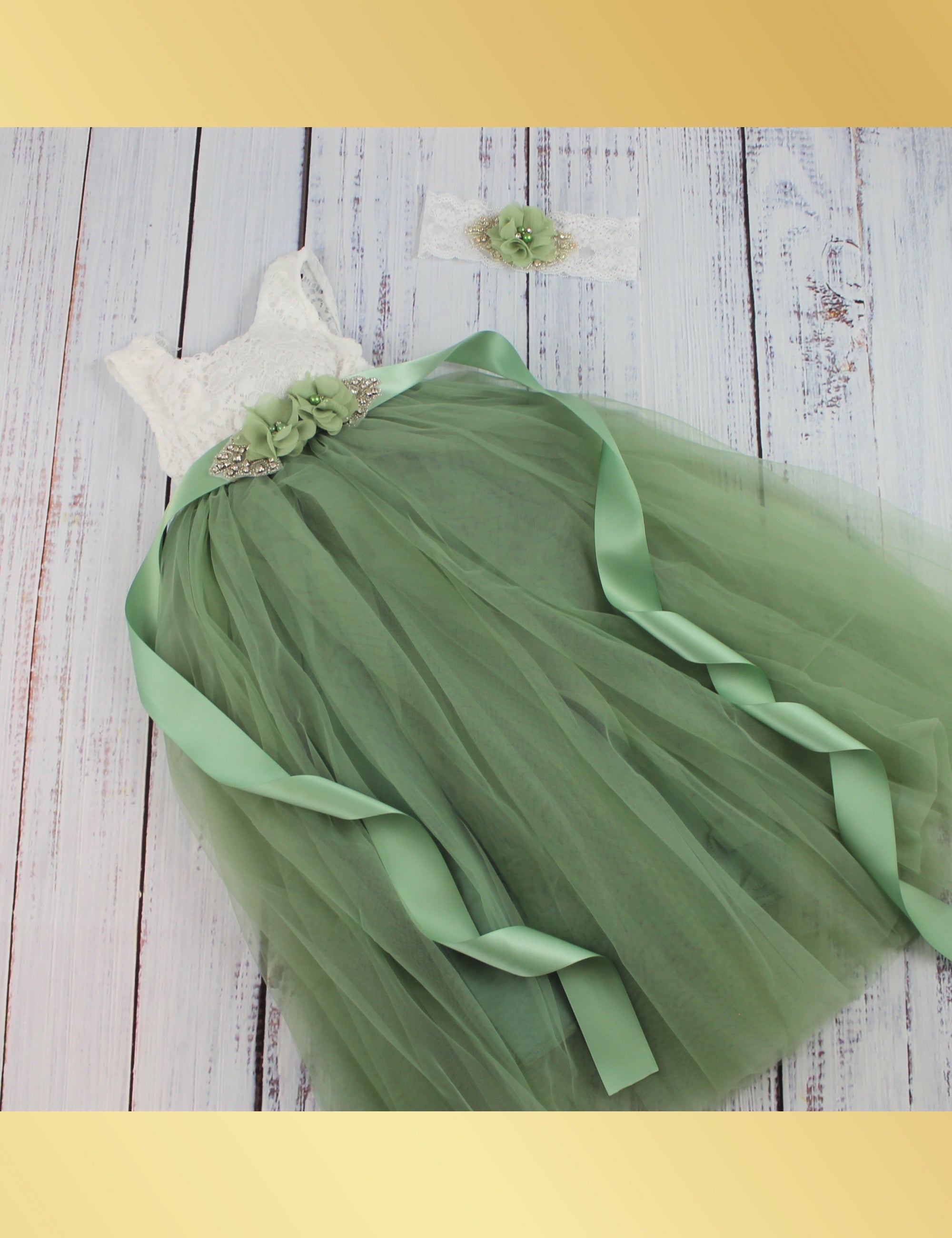 Sage green outlet flower girl